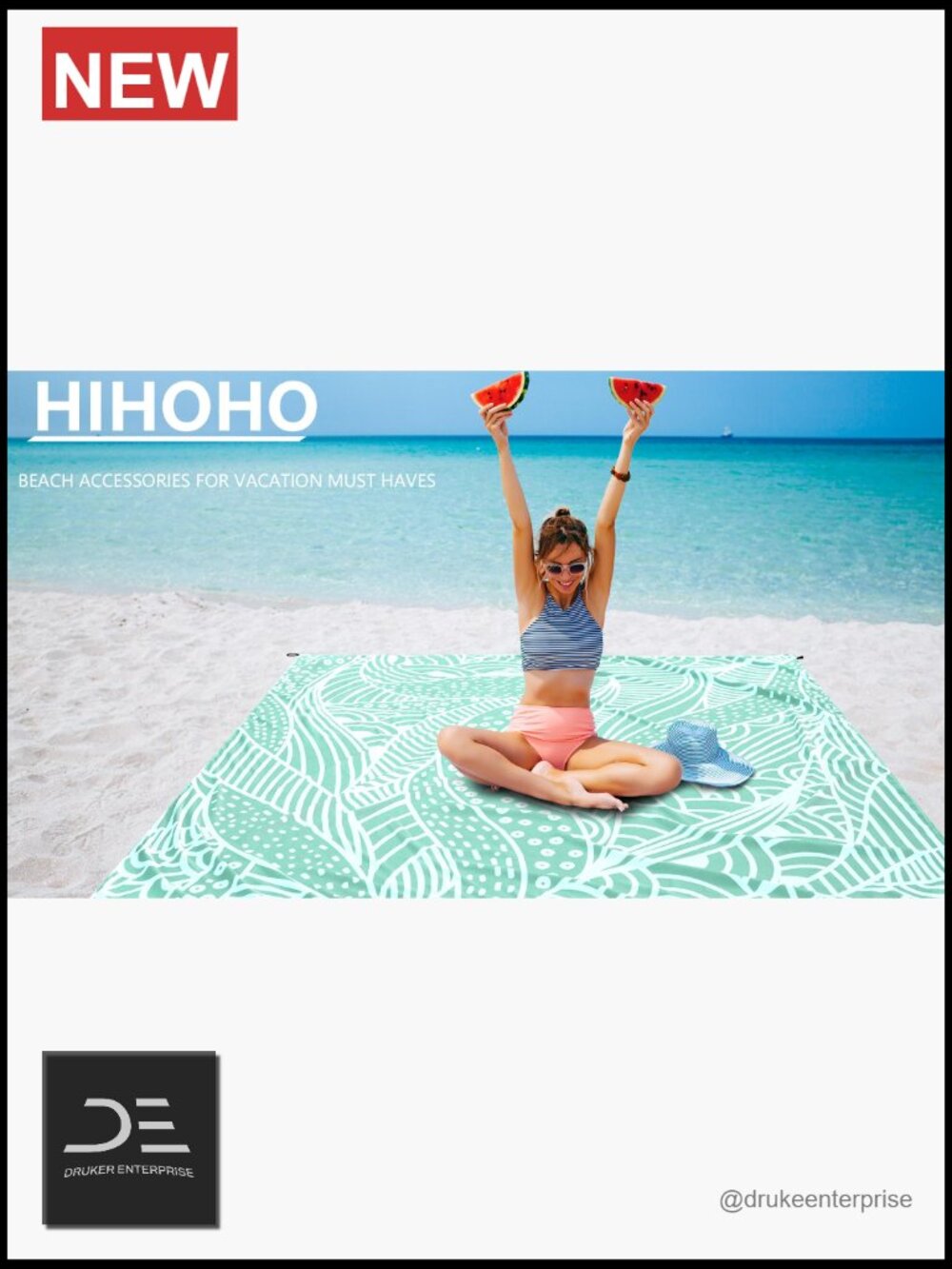 Waterproof Sandproof Beach Blanket for 2-4 Adults Quick Drying Outdoor Picnic - Picture 6 of 6